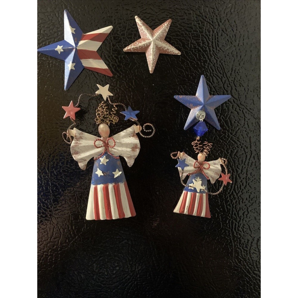 fridge magnet set Stars And Stripes Americana Angels Red White And Blue